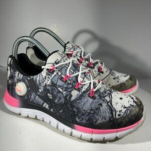 Reebok Zpump Pump Fusion Splash Womens Running Shoes Size 6.5 Black White Pink